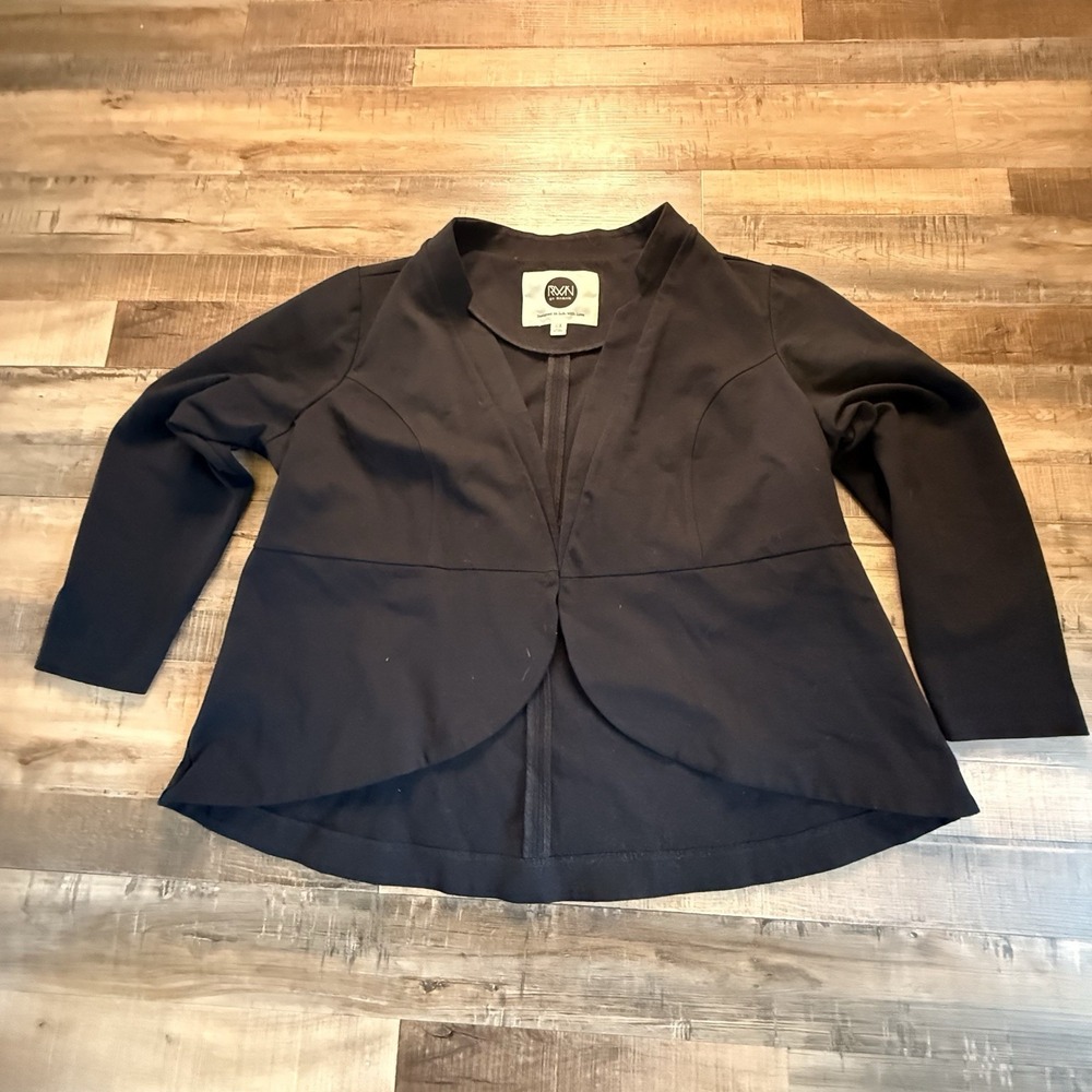 RWN by Rawan Black Peplum Blazer Sz 2X Preppy Elevated